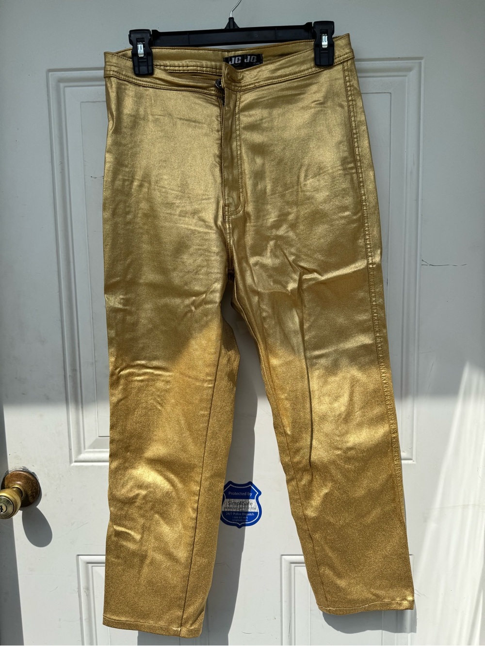 Jo-Jo Metallic Gold Women’s Stretch Denim Leggings—Metallic Gold